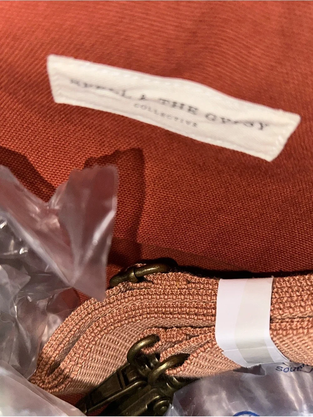RARE FIND Spell Rust-Orange Canvas Duffel Bag with Scarf Accent BNWT